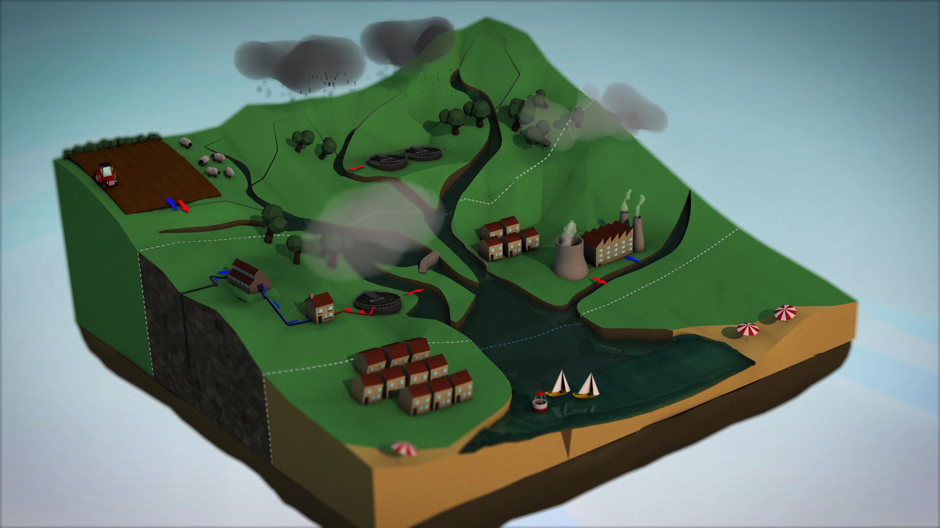 Wessex Water low poly info graphics